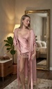 Kimono en soie long Rose Poudré