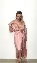 Kimono en soie long Rose Poudré