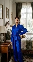 Pyjama en soie Bleu Royal