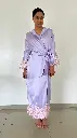 Kimono en soie long Lilas