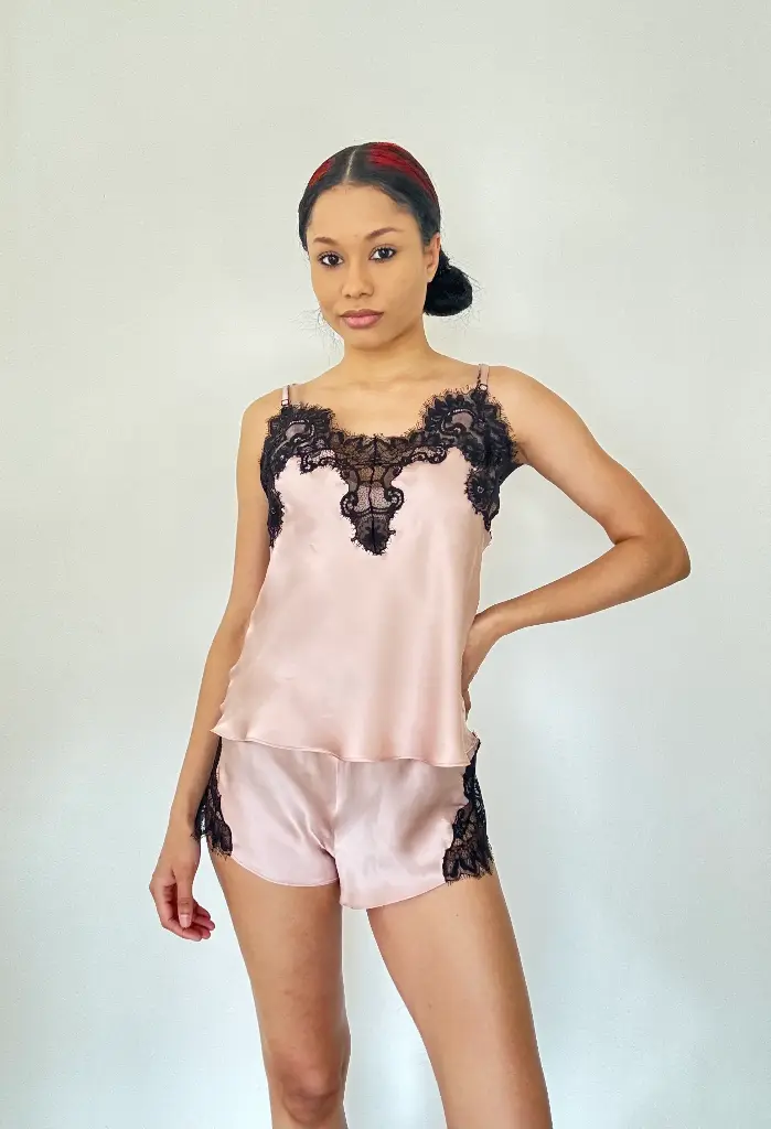 Pyjama en soie Rose