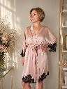 Kimono en soie rose