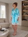 Kimono en soie Bleu
