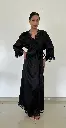 Kimono en soie long Noir