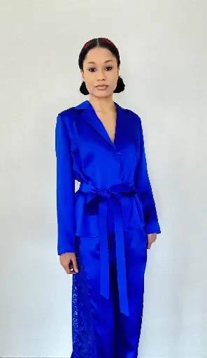 Pyjama en soie Bleu Royal